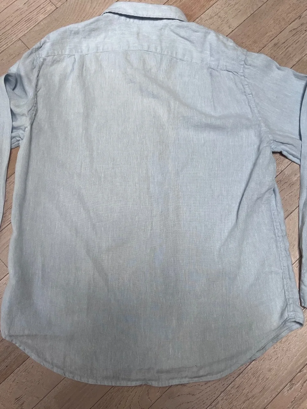 J.Crew Men's Large Linen Blend Button Down Shirt Light Blue Long Sleeve Classic